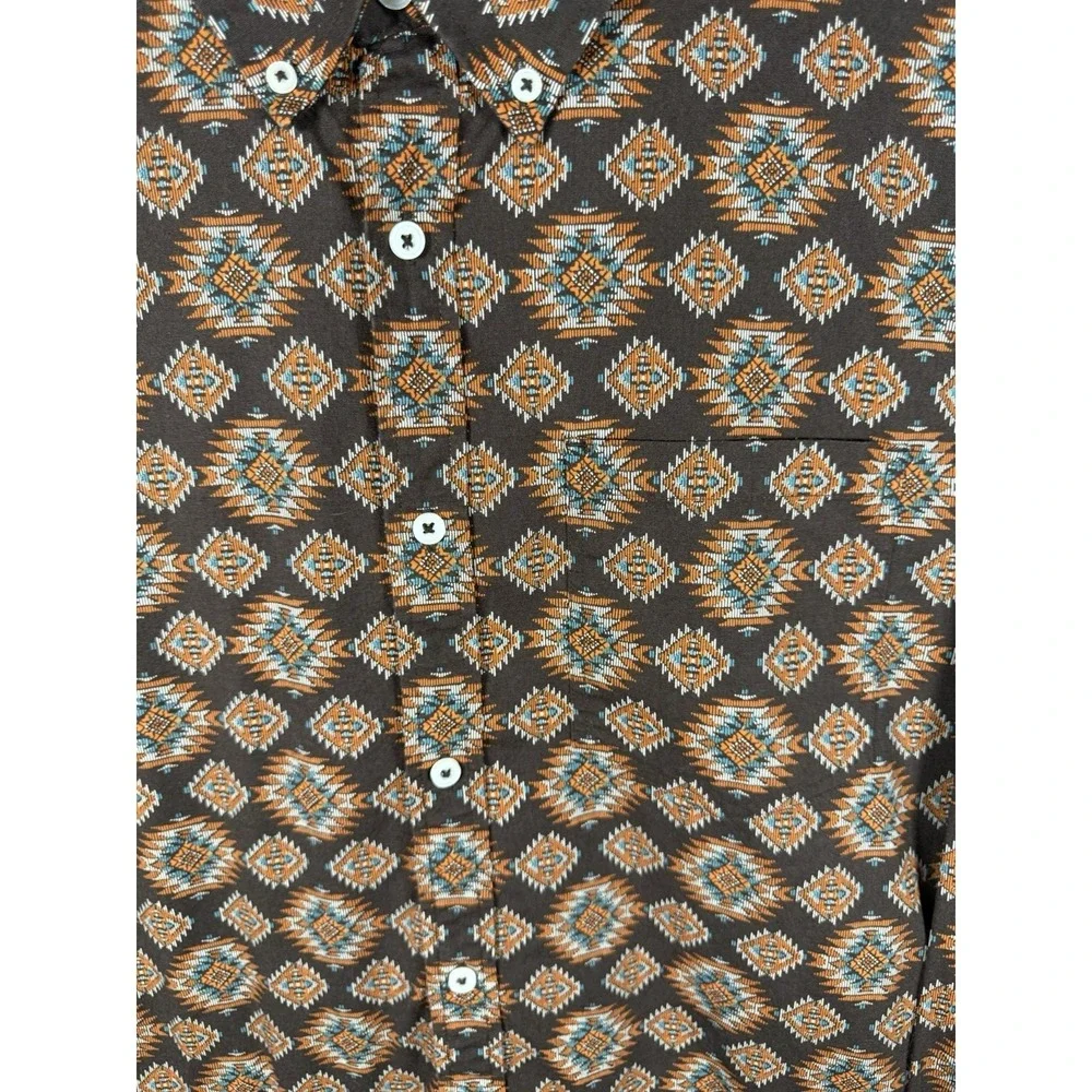 Cody James Button Down Long Sleeve Shirt Aztec Western Print Size Large - Picture 2 of 8